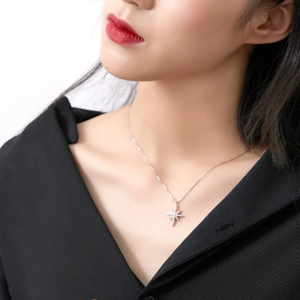 COPY - New Silver Star Diamond Necklace - Picture 3 of 3